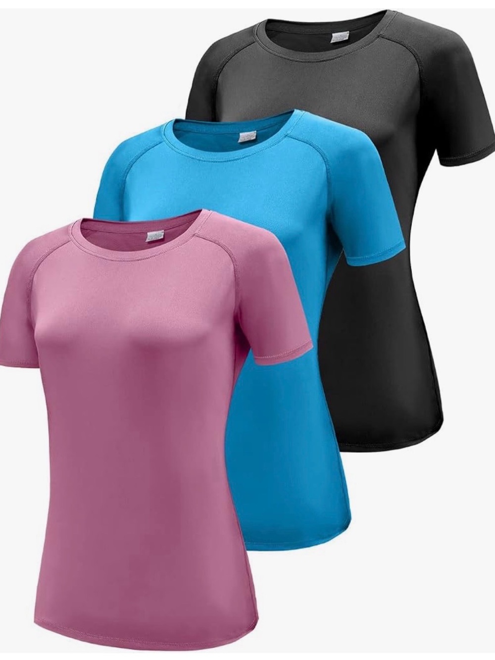 Quick Dry UPF 50+ Sun Protection Active Tee - Pink, Blue, Black